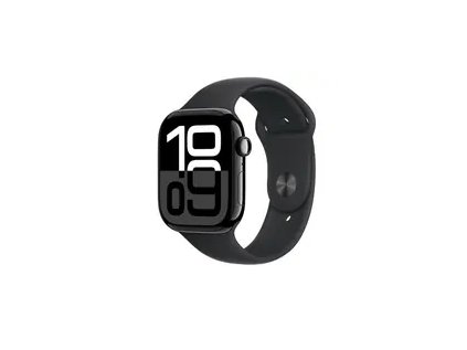 Apple Watch Series 10 GPS+Cellular 42mm Klavírno čierne hliníkové telo - Čierny športový remienok (S/M) / 130-180 mm