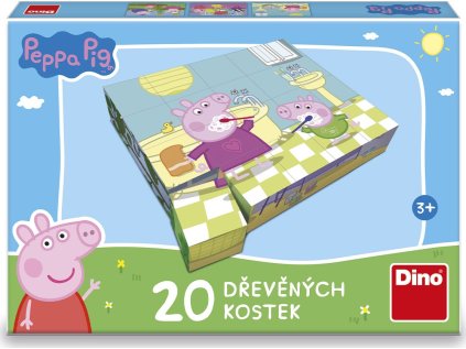 DINO Obrázkové kostky Prasátko Peppa: Veselý den, 20 kostek