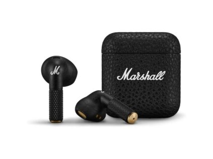Marshall Minor IV TWS Bluetooth Wireless In-Ear Headphones BT 5.3, Active Noise Cancelling, Qi Wireless Charging, IPX4, Black EU