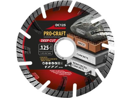 Diamantový rezný kotúč 125 mm PROCRAFT DC125 Deep Cut