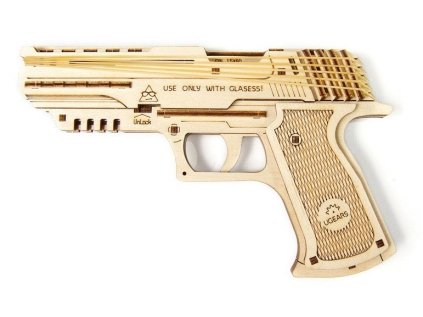 UGEARS 3D puzzle Pistole Wolf-01 62 dílků