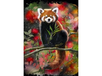 ALIPSON Puzzle Panda červená na větvi 1000 dílků
