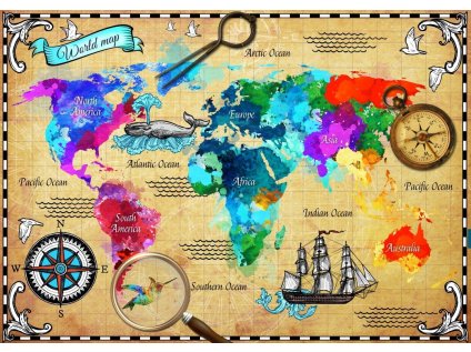puzzle barevna mapa sveta 2000 dilku 247658