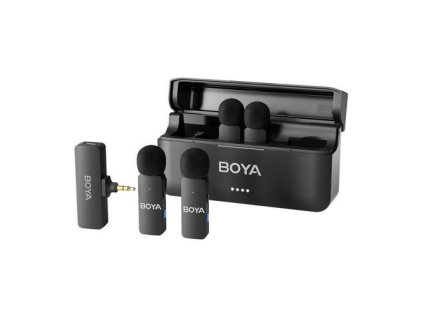 BOYA Microphone Wireless BY-V4 2.4GHz with 4 transmitters and 1 receiver (3.5mm connector) Black EU