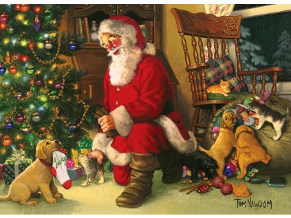 COBBLE HILL Rodinné puzzle Santova punčocha 350 dílků