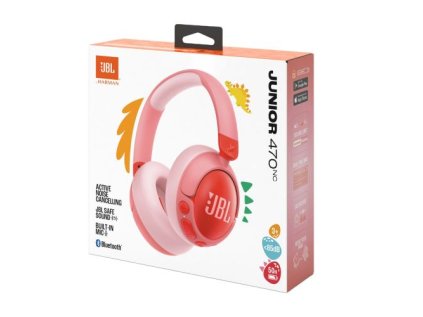 JBL JR470NC Bluetooth Wireless On-Ear Headphones for Kids Pink EU