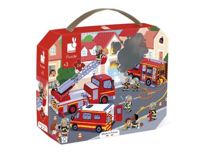 JANOD Puzzle v kufříku Požárníci 24 dílků