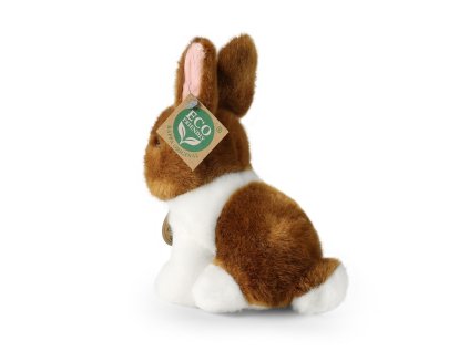 Rappa Plyšový králik bielo-hnedý sediaci 16 cm ECO-FRIENDLY