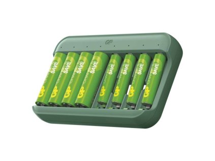 GP nabíjačka batérií Charge & save E822 + 4×AA 1300 mAh + 4×AAA 650 mAh