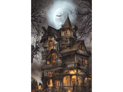 NORIMPEX Diamantové malování Strašidelný dům 30x40cm