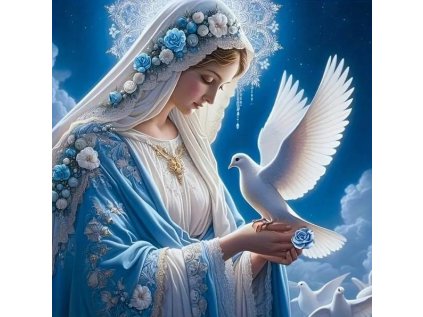 NORIMPEX Diamantové malování Panna Marie s bílým holubem 30x40cm