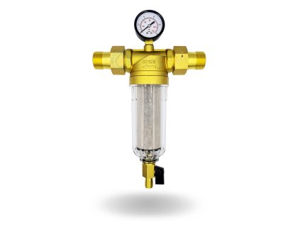 Potrubný filter Micron 1" s manometrom a vypúšťacím ventilom