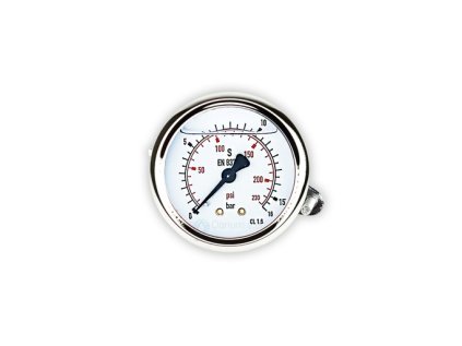 Manometer 1/4" zadným pripojením - d63 | 16 bar | glycerín