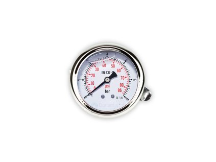 Manometer 1/4" zadným pripojením - d63 | 6 bar | glycerín