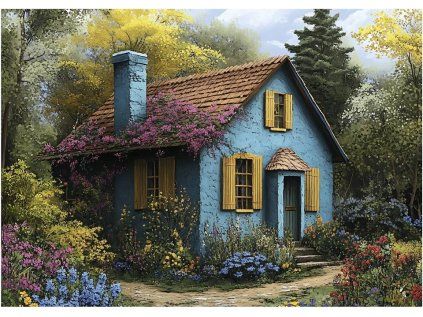 puzzle modry domecek 500 dilku 247358