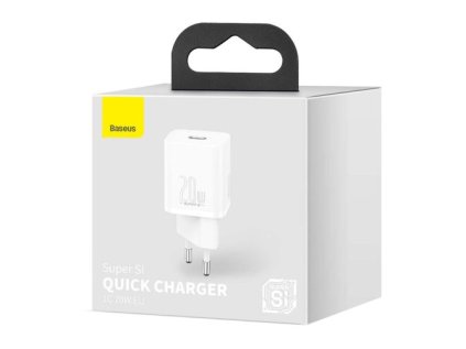 Baseus Travel Charger set Super Si 1C PD Fast charger 20W EU White (CCSUP-B02)