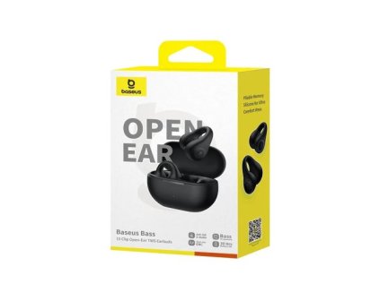 Baseus Earphone Bluetooth Bass 15 Clip Wireless Headphones, BT 5.4, Black EU (A00079500113-00)