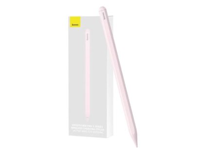 Baseus Tablet Tool Active Stylus Pen Smooth Wtiting 2 Wireless Charging with LED Indicator + Active Replaceable Tip for iPad, Pink (SXBC060104)