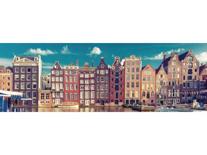 INTERDRUK Panoramatické puzzle: Around the World: Amsterdam 1000 dílků