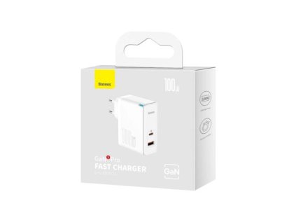 Baseus Travel Charger GaN5 Pro Quick wall charger C+U, PD3.0, QC4.0 +, AFC, 100W EU White (CCGP090202)