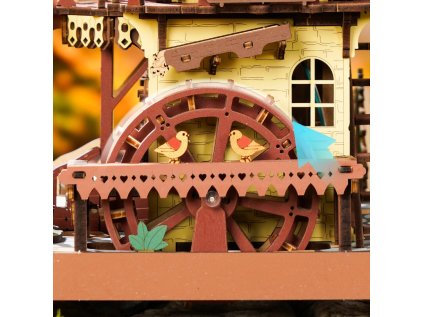 RoboTime 3D drevená mechanická skladačka Kukučkové hodiny