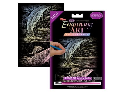 Holograficky škrabací obrázek Delfíni