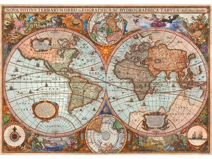 puzzle historicka mapa sveta 3000 dilku 50973