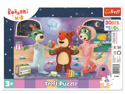 Puzzle Dobrou noc, Treflíci: Čas jít spát 15 dílků