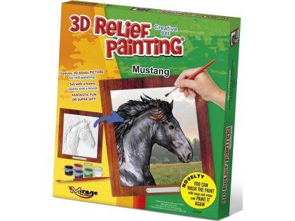 3d reliefni obrazek mustang 132245