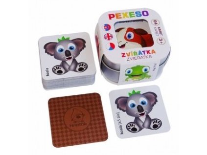 Pexeso pro děti v plechové krabičce - Zvířátka