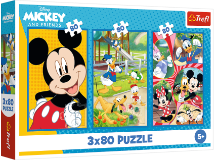 puzzle tym mickey mouse 3x80 dilku 241686
