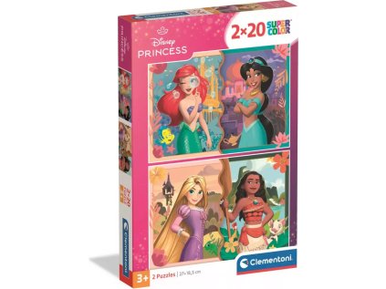 CLEMENTONI Puzzle Disney princezny 2x20 dílků