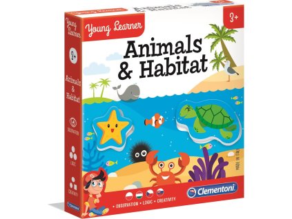 CLEMENTONI Young Learner: Zvířátka a prostředí 6x3 dílky