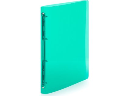KARTON P+P Složka transparentní A4, 4 kroužky, 2cm, zelená
