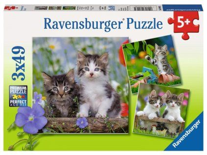 RAVENSBURGER Puzzle Koťata 3x49 dílků