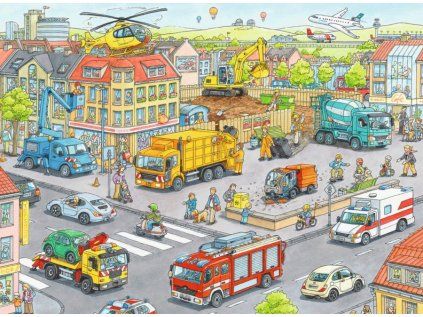 RAVENSBURGER Puzzle Auta ve městě XXL 100 dílků