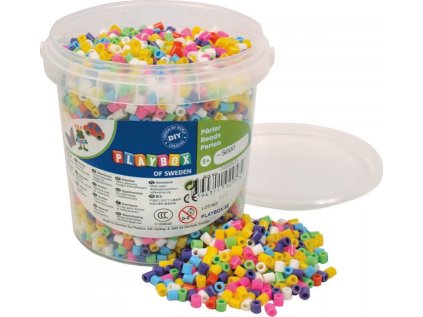 PLAYBOX Zažehlovací korálky v kbelíku - barvy jara 5000ks