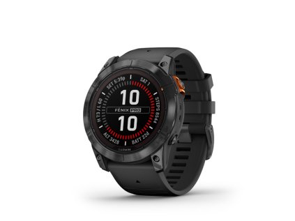 Garmin fenix 7X Pro Solar, Slate Gray Stainless Steel, Black Band