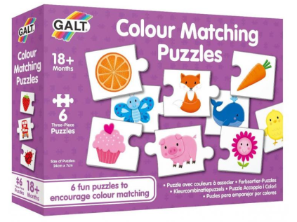 GALT Puzzle Barevné trojice 6x3 dílky