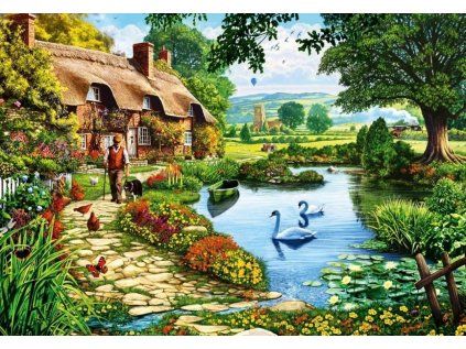 puzzle chata u jezera 1000 dilku 257613