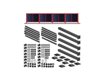 Konštrukcia plota pre 4 solárne panely