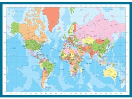 puzzle mapa sveta 1000 dilku 170758