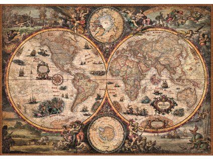 puzzle stara mapa sveta 2000 dilku 198971