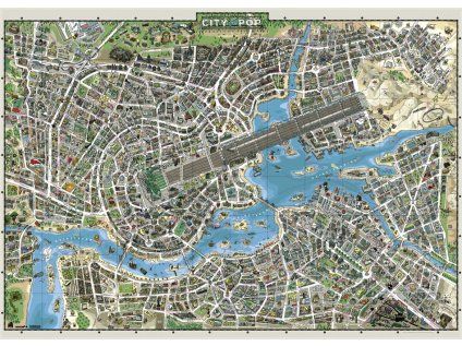 HEYE Puzzle Map Art: Město popu 2000 dílků