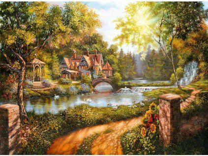 RAVENSBURGER Puzzle Domek u řeky 500 dílků