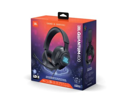 JBL Quantum 400 Headphone Wired Gaming Headset with Microphone, (USB), Black EU