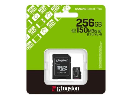 Kingston MicroSD Card Canvas Select Plus 256GB Class 10 + Adapter (SDCS3/256)