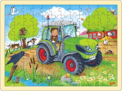 drevene puzzle traktor 96 dilku 212344