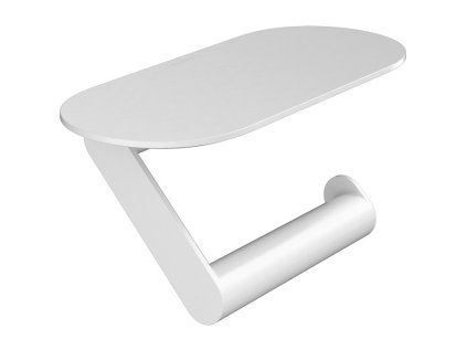 Toilettenpapierhalter mit Ablage WallStoris, matt weiß