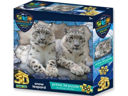 puzzle ges snezni leopardi 3d 100 dilku 214645